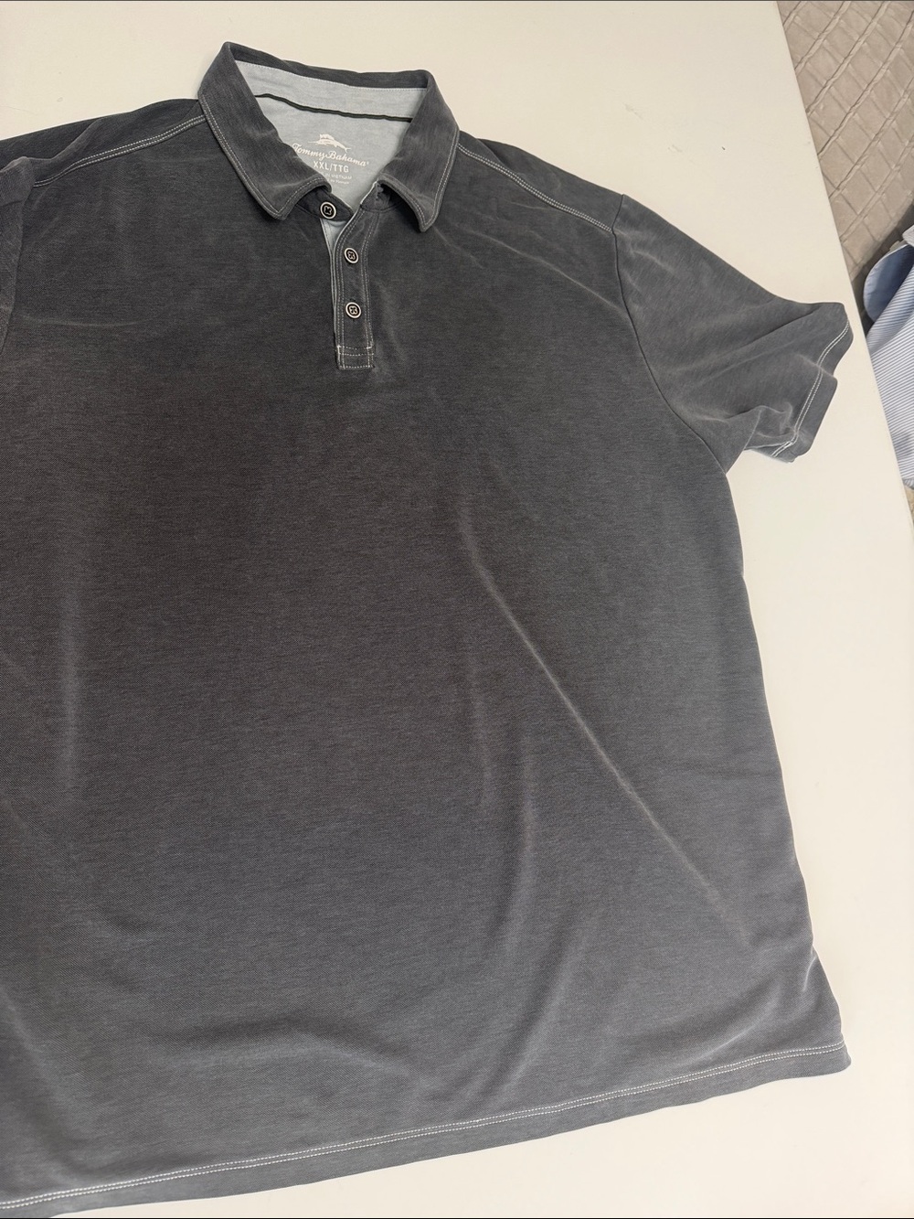 Tommy Bahama Men's Washed Charcoal Gray Polo